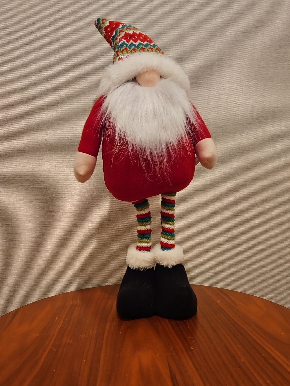 Festive Red Plush Santa Gnome Holiday Figurine